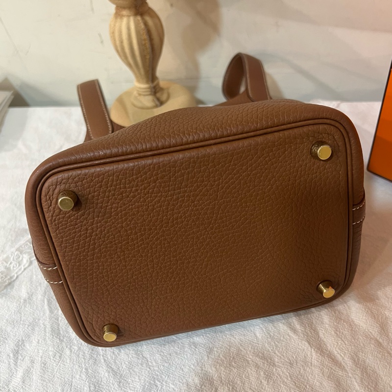 ෆ Hermes 菜籃子金棕金💛大全配有2022購證-14