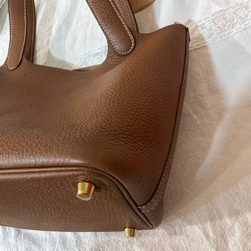 ෆ Hermes 菜籃子金棕金💛大全配有2022購證-15