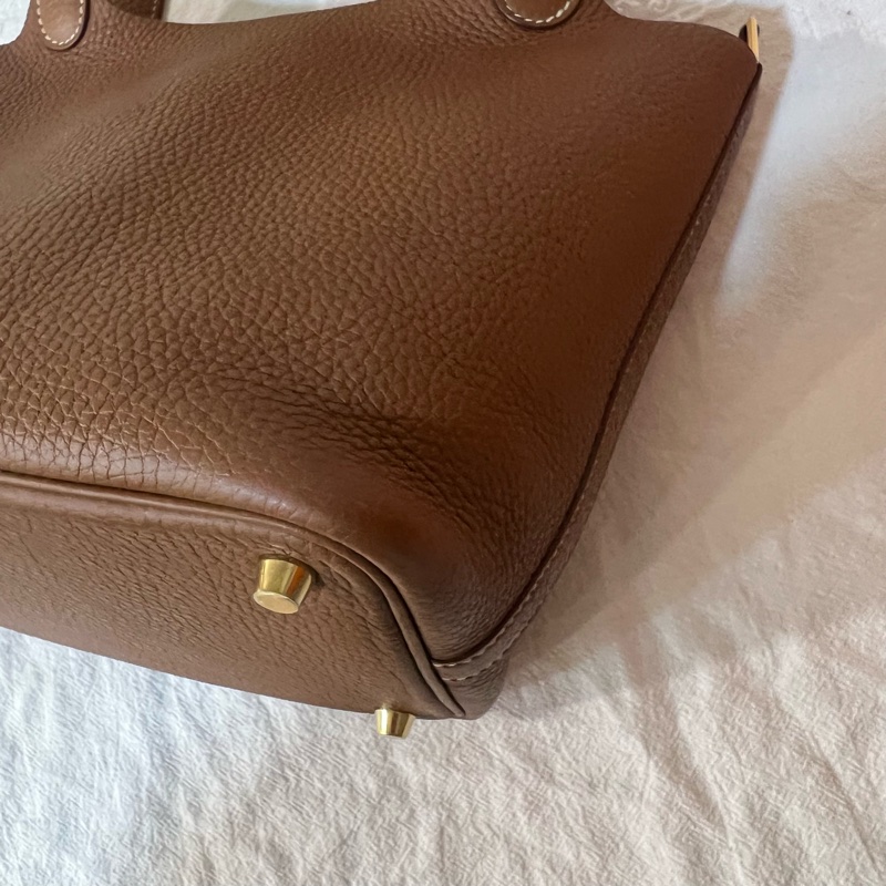 ෆ Hermes 菜籃子金棕金💛大全配有2022購證-17