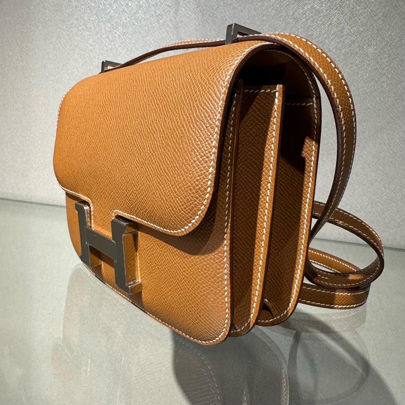 HERMES爱马仕 Constance Mini 19 康康银扣 单肩斜挎包-2