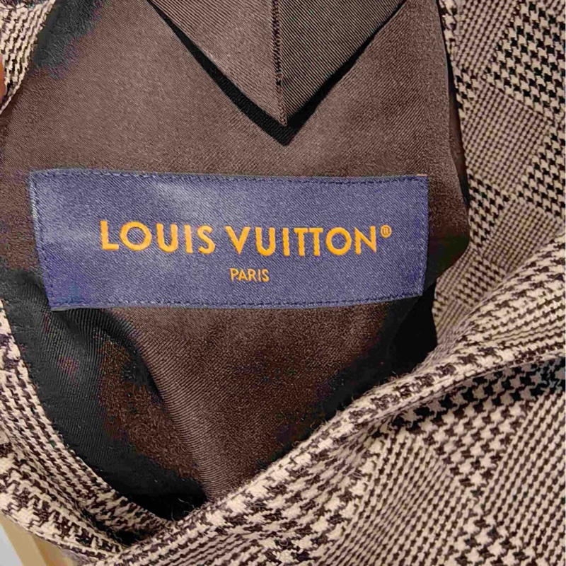 全新 Lv/路易威登 SS24 菲董聯名系列 棋盤格提花短款寬松長袖夾克外套 男款 灰色 54碼全新帶吊牌。-2