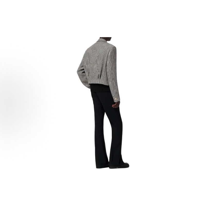 全新 Lv/路易威登 SS24 菲董聯名系列 棋盤格提花短款寬松長袖夾克外套 男款 灰色 54碼全新帶吊牌。-7