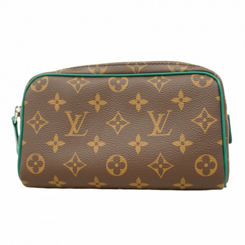 路易威登 Monogram Macassar Doppkit 手拿包 M14911 棕色/綠色 男款/女款