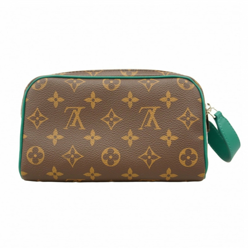 路易威登 Monogram Macassar Doppkit 手拿包 M14911 棕色/綠色 男款/女款-8