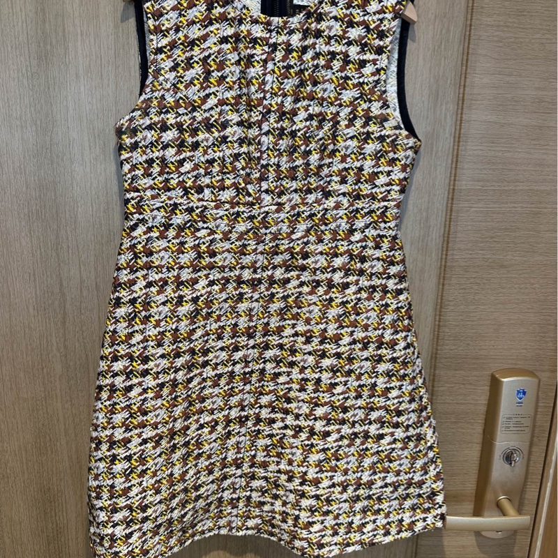 98新 LV 路易威登秀款金編織粗花呢背心長裙 38碼-0