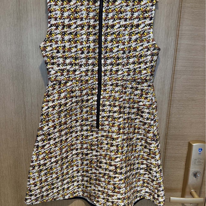 98新 LV 路易威登秀款金編織粗花呢背心長裙 38碼-1