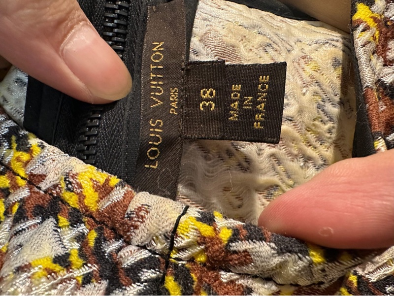 98新 LV 路易威登秀款金編織粗花呢背心長裙 38碼-2