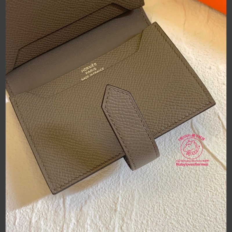 Rubyloveshermes愛馬仕bearn錫器灰銀釦hermes卡夾卡包-2