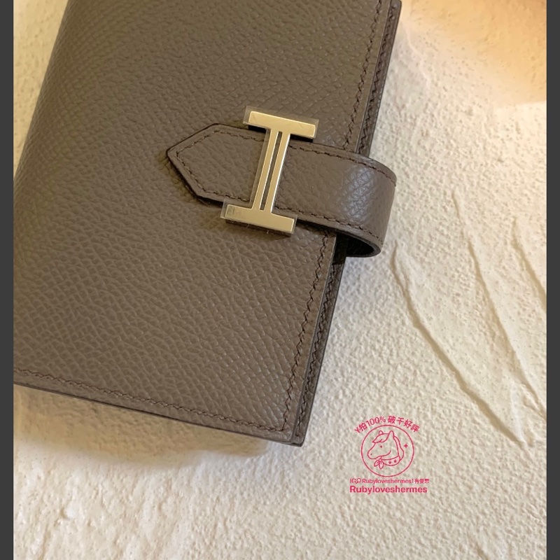 Rubyloveshermes愛馬仕bearn錫器灰銀釦hermes卡夾卡包-3