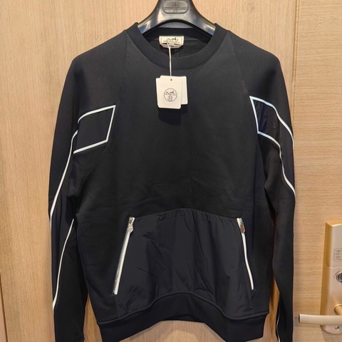 全新 HERMES/愛馬仕 運動膠囊系列 圓領運動衫長袖衛衣 男款 海軍藍 L碼 全新帶吊牌