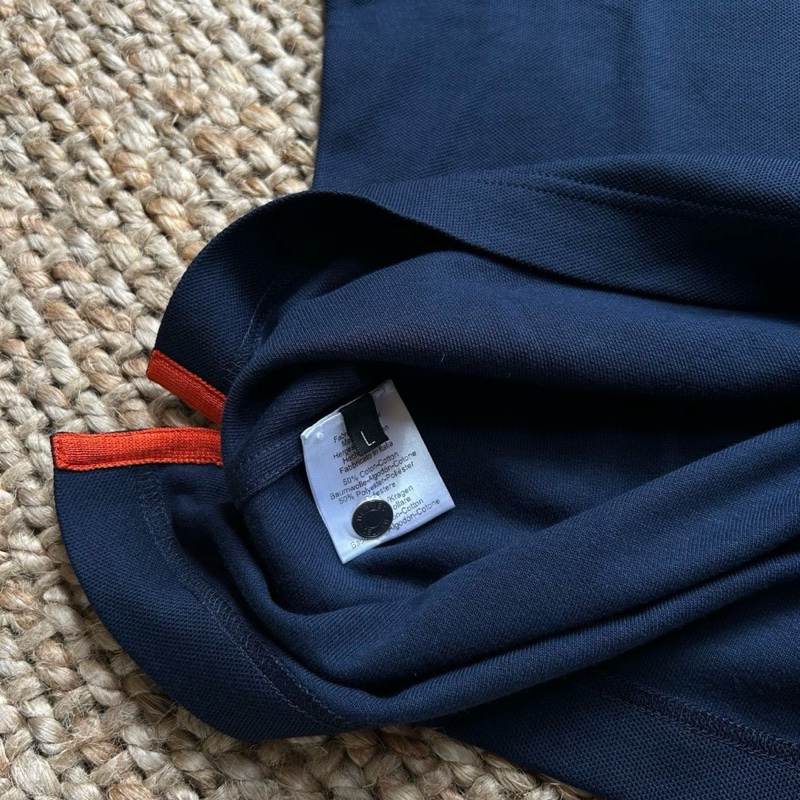 99新hermes愛馬仕double jeu polo短袖藏藍色男士polo衫，碼數:L-3