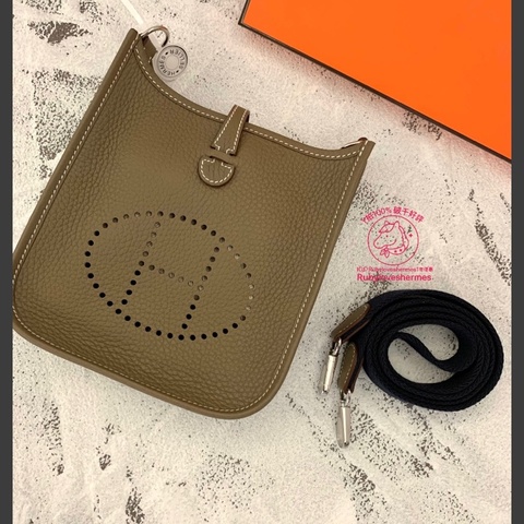 Rubyloveshermes愛馬仕mini evelyne大象灰銀釦hermes evelyne16