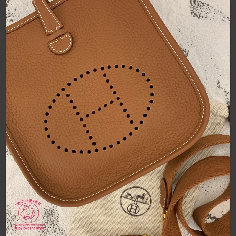 Rubyloveshermes愛馬仕mini evelyne金棕金釦hermes evelyne16-1