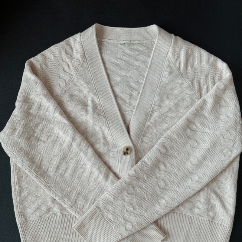 Hermes愛馬仕 淡粉色羊絨外套 38碼 98新 042635-0