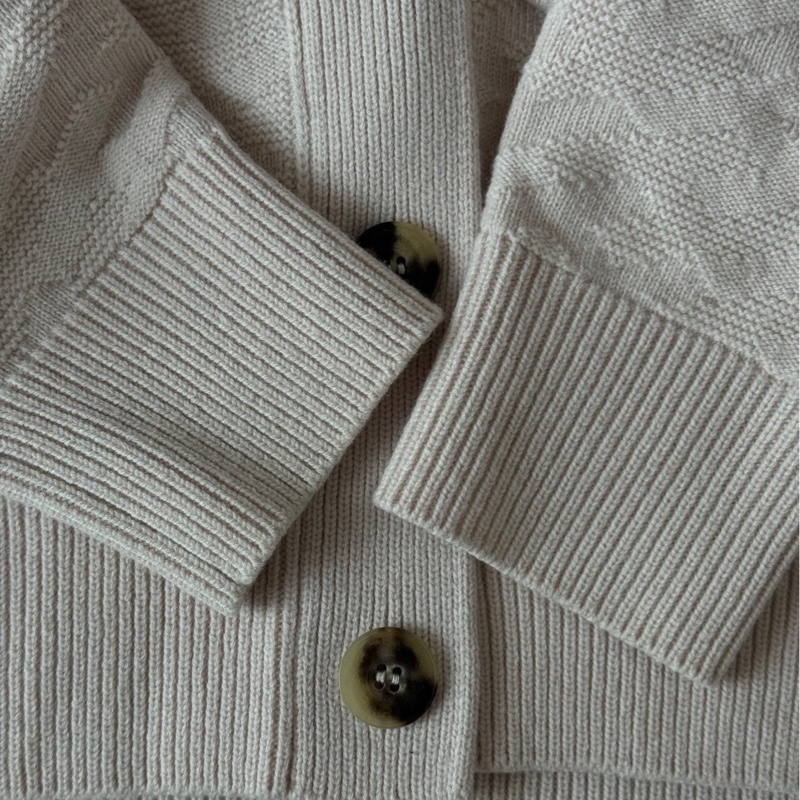 Hermes愛馬仕 淡粉色羊絨外套 38碼 98新 042635-1