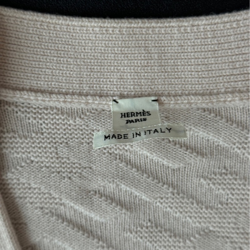 Hermes愛馬仕 淡粉色羊絨外套 38碼 98新 042635-3