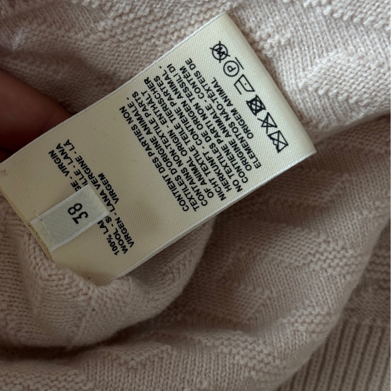 Hermes愛馬仕 淡粉色羊絨外套 38碼 98新 042635-5