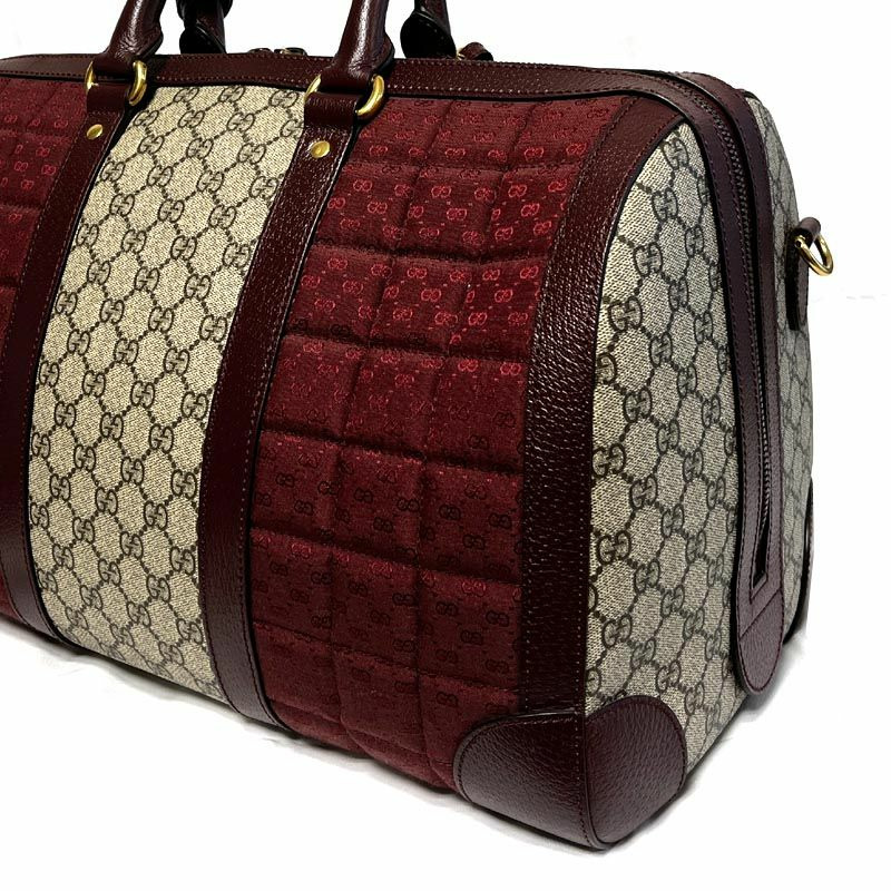 GUCCI GG帆布波士頓包 724642 FAB9Y 6042 酒紅色-2