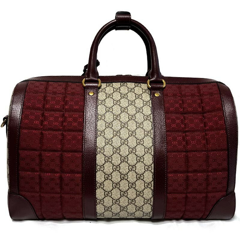 GUCCI GG帆布波士頓包 724642 FAB9Y 6042 酒紅色-8