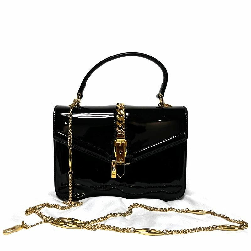 GUCCI 專利迷你手提包 589479 1J70G 1000 黑色-0