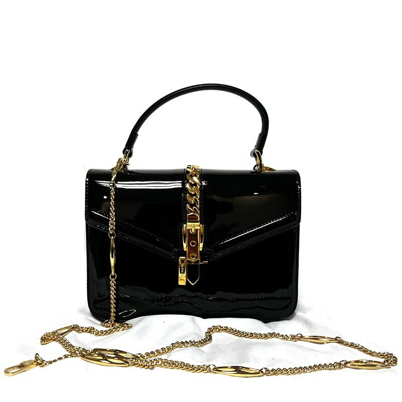 GUCCI 專利迷你手提包 589479 1J70G 1000 黑色-4