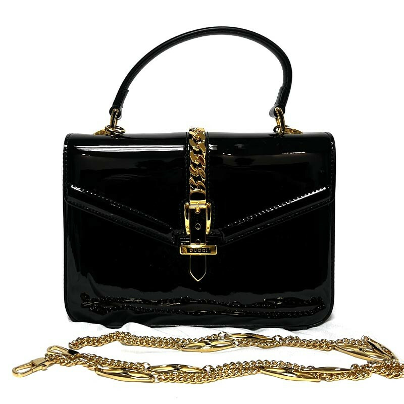 GUCCI 專利迷你手提包 589479 1J70G 1000 黑色-5