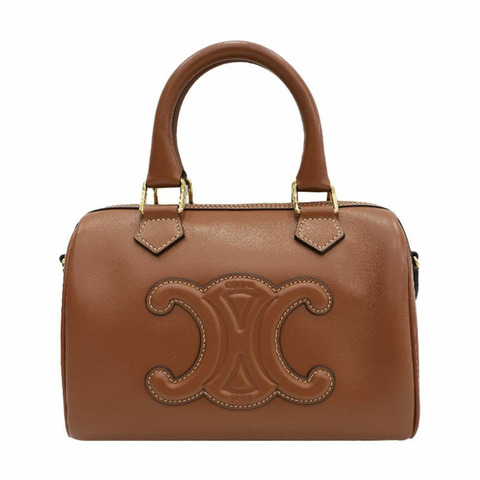 CELINE 小號波士頓絎縫 Triumph 手提包 棕褐色 113773DU3 04LU