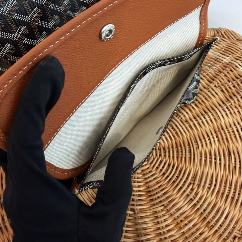 全新GOYARD焦糖色HOBO BAG印花防水帆布單肩背購物包黑棕色-7