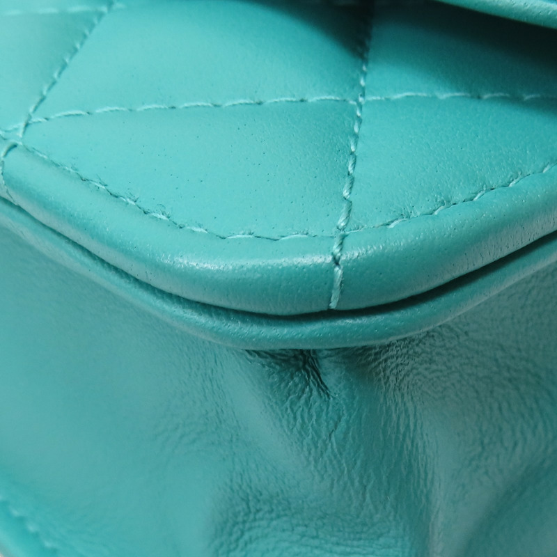 綠色 菱格紋 羊皮 BOY WOC 鍊帶 肩背包【CHANEL 香奈兒】 A80287-18