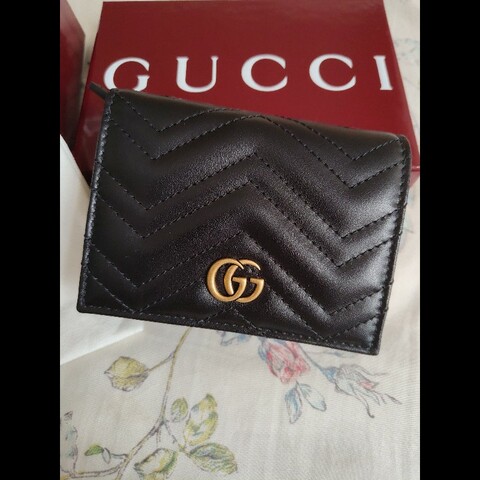 GUCCI 馬夢marmont黑短夾