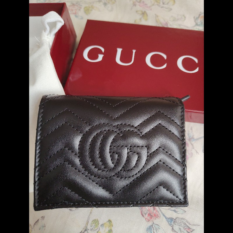 GUCCI 馬夢marmont黑短夾-1