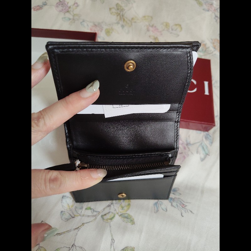 GUCCI 馬夢marmont黑短夾-2