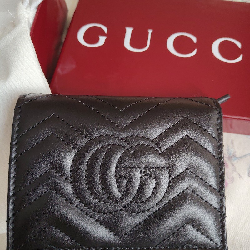 GUCCI 馬夢marmont黑短夾-6