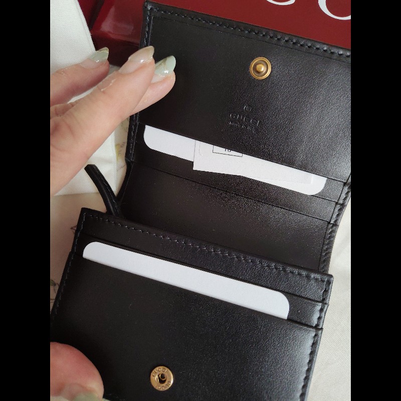 GUCCI 馬夢marmont黑短夾-12