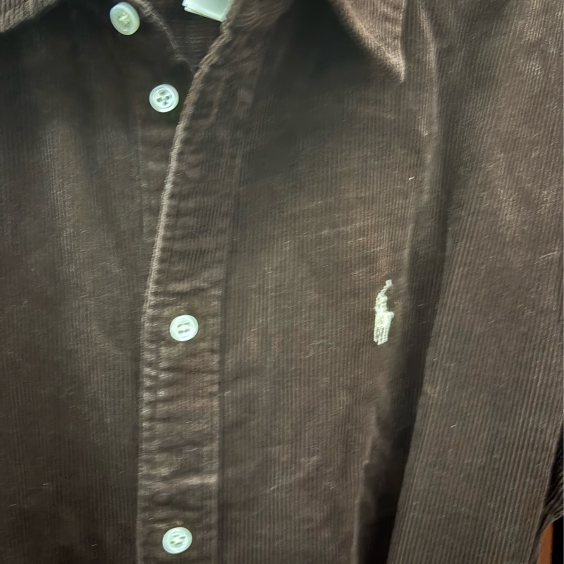 Ralph Lauren 深咖絨布襯衫洋裝（6號約M)-2