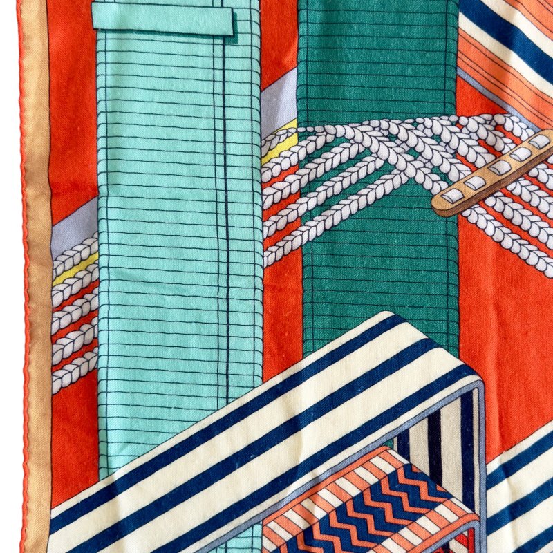 HERMES Sangles En Zigzag shawl 140 羊絨 圍巾-2