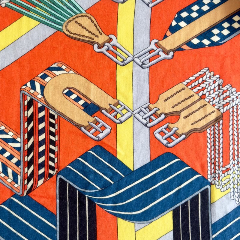 HERMES Sangles En Zigzag shawl 140 羊絨 圍巾-4