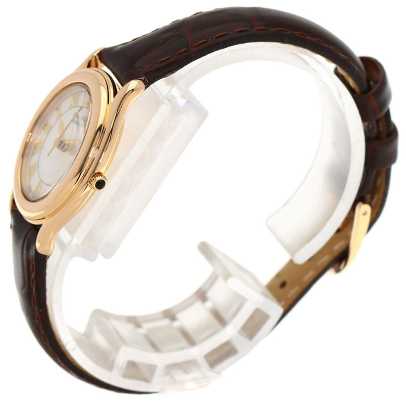 精工 4J81-5030 Credor 橢圓形錶盤腕錶，18K 玫瑰金/皮革錶帶，女款-1