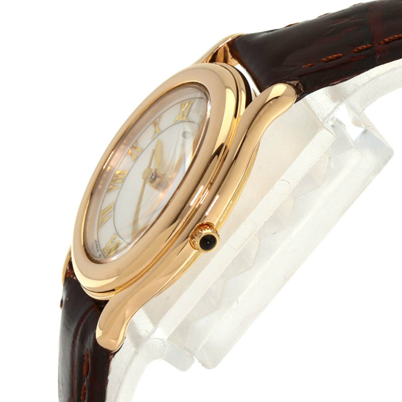 精工 4J81-5030 Credor 橢圓形錶盤腕錶，18K 玫瑰金/皮革錶帶，女款-4