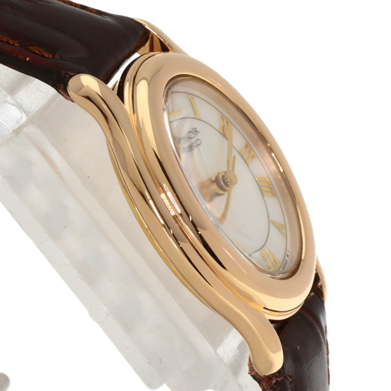 精工 4J81-5030 Credor 橢圓形錶盤腕錶，18K 玫瑰金/皮革錶帶，女款-5