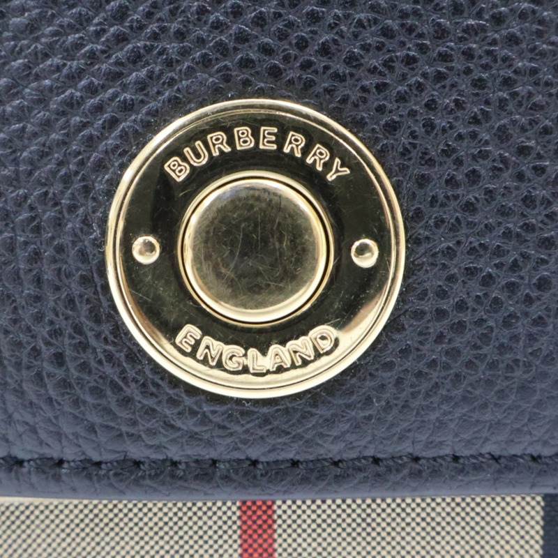 黑色 格紋帆布 牛皮 斜背包 肩背包【BURBERRY 巴寶莉】-7