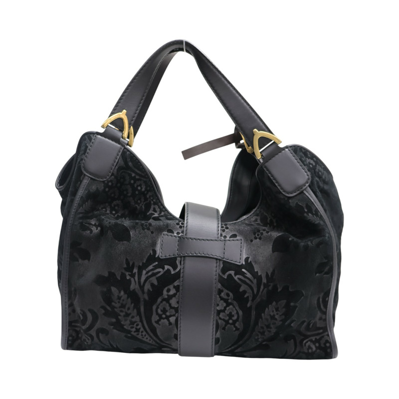 黑色 牛皮 Stirrup Leather Handbag 手提包 296856 【GUCCI 古馳】 296856-1