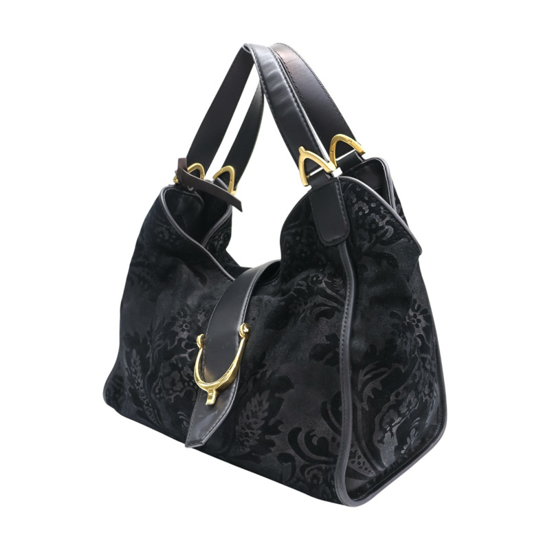 黑色 牛皮 Stirrup Leather Handbag 手提包 296856 【GUCCI 古馳】 296856-2