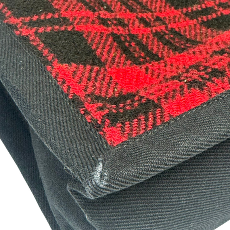 黑紅格紋 毛絨 Rive Gauche 手提包【SAINT LAURENT YSL 聖羅蘭】 VLR632539-10