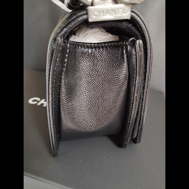 CHANEL 香奈兒荔枝牛BOY20復古黑銀-3