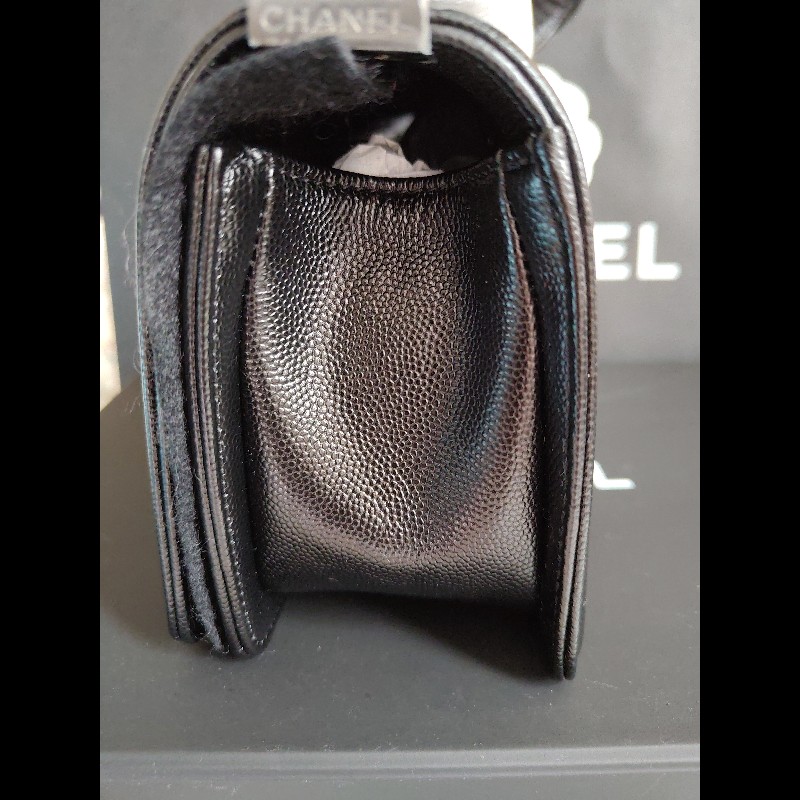 CHANEL 香奈兒荔枝牛BOY20復古黑銀-9