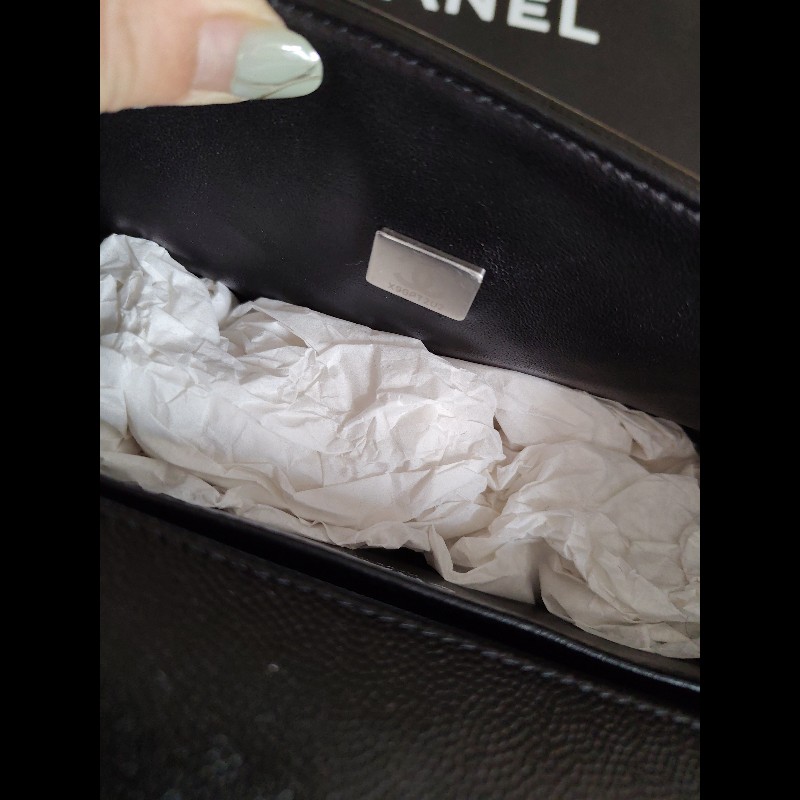 CHANEL 香奈兒荔枝牛BOY20復古黑銀-12