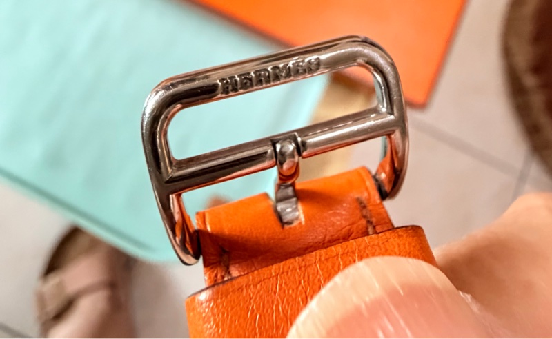 HERMES 愛馬仕 Heure H 橘色皮帶腕錶 HH1.510-2