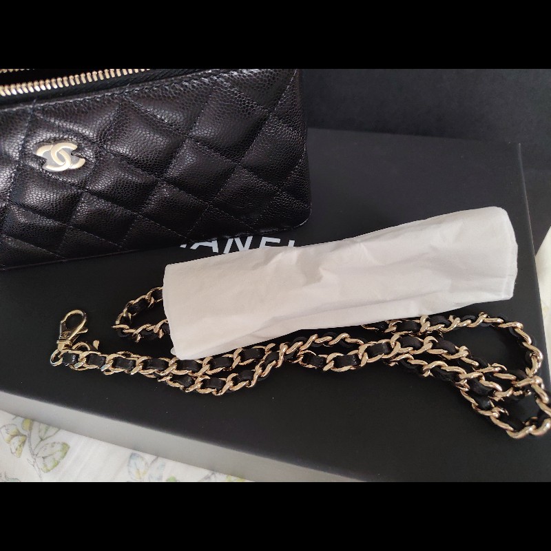 CHANEL 香奈兒荔枝飯盒包黑金-11