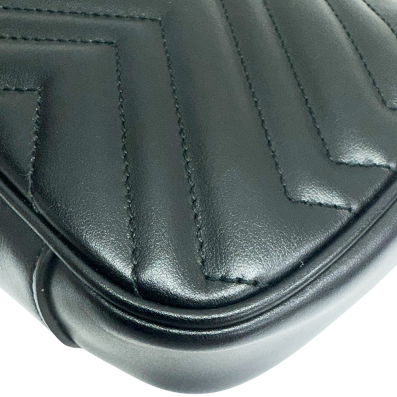 黑色 牛皮 肩背包【GUCCI 古馳】 734814-10